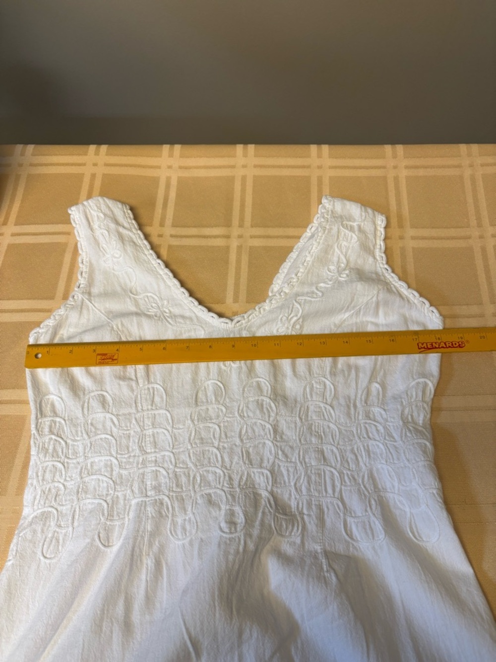 White Embroidered Cotton Dress/Swimsuit Cover - Picture 5 of 7